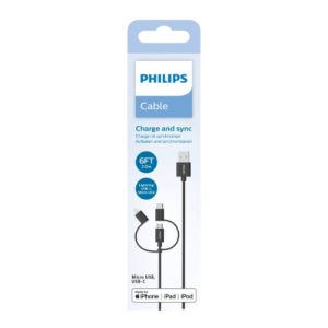 Philips Durable 3-in-1 Chargeable Cable